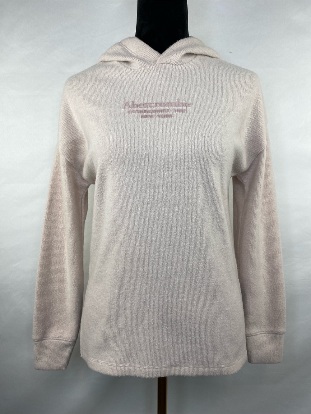 Abercrombie & Fitch Soft A&F Cozy Light Pink Hooded Sweater Size XXS Velvet Logo